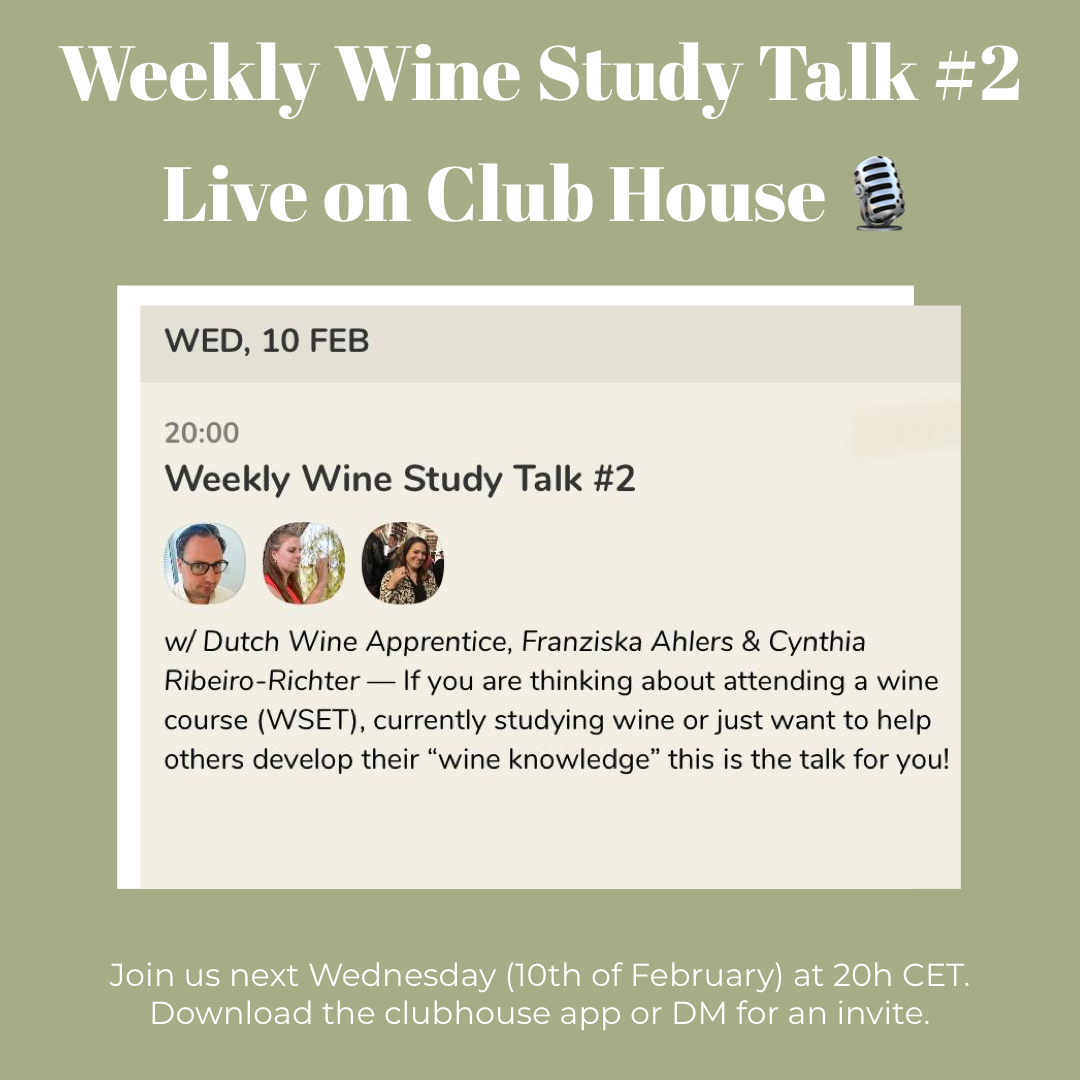 Weekly Wine Study Talk on Clubhouse