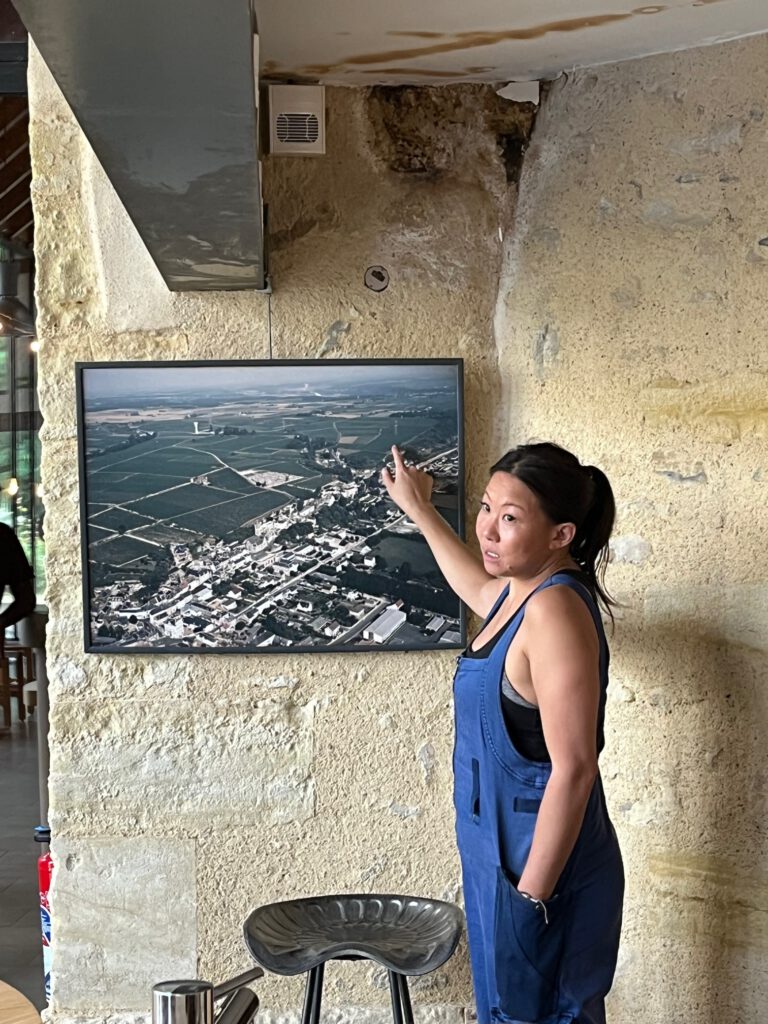 Sarah Whang taking us through the Vineyards of Domaine Huet.