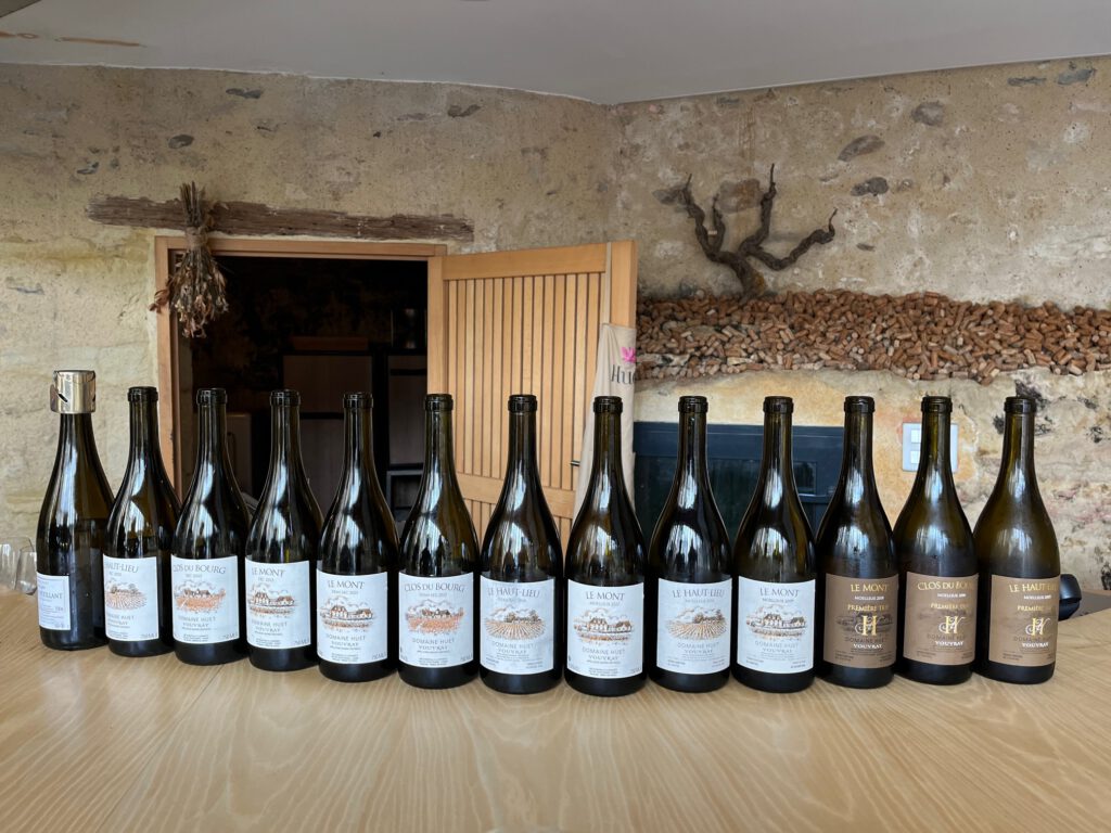 The Extensive Selection of Domaine Huet for our Tasting.