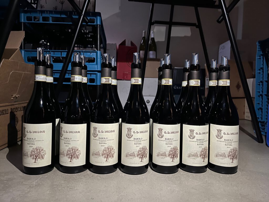 Barolo by G.D. Vajra, the variation of vintages.