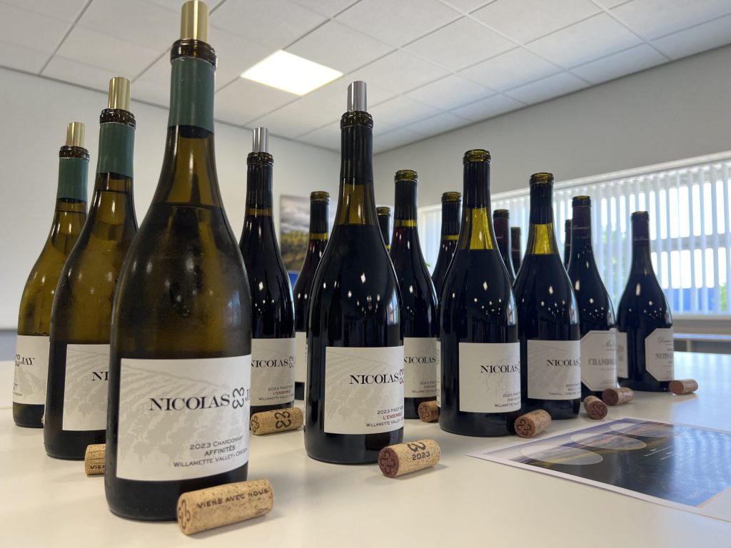 The Wines, Chardonnay and Pinot Noir, at the Tasting.