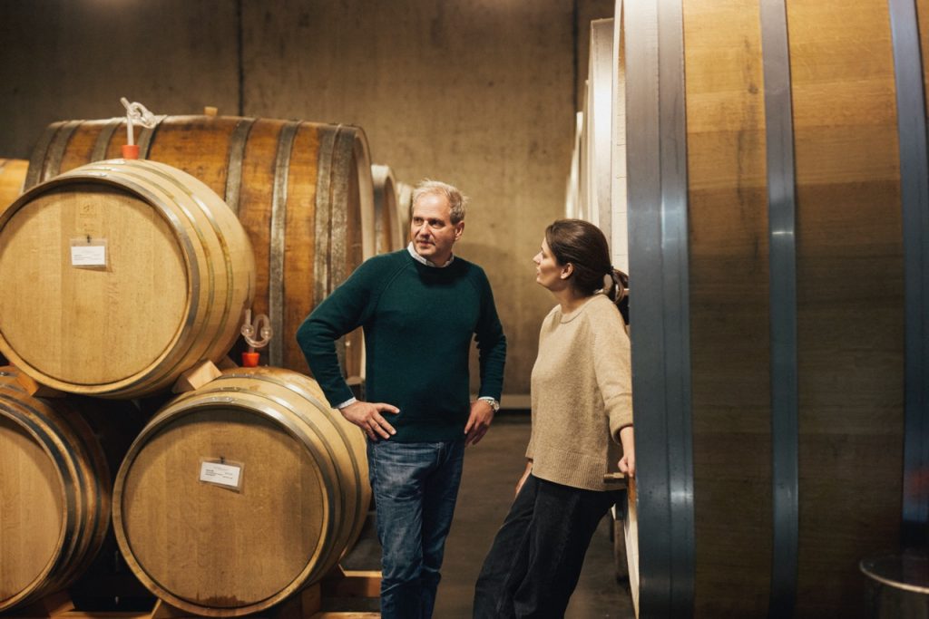 Steffen and Sophie in the Barrel Cellar.