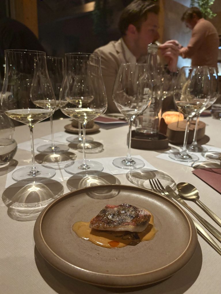 One of our Favorite Dishes of the Night: Dry Aged Sea Bass.