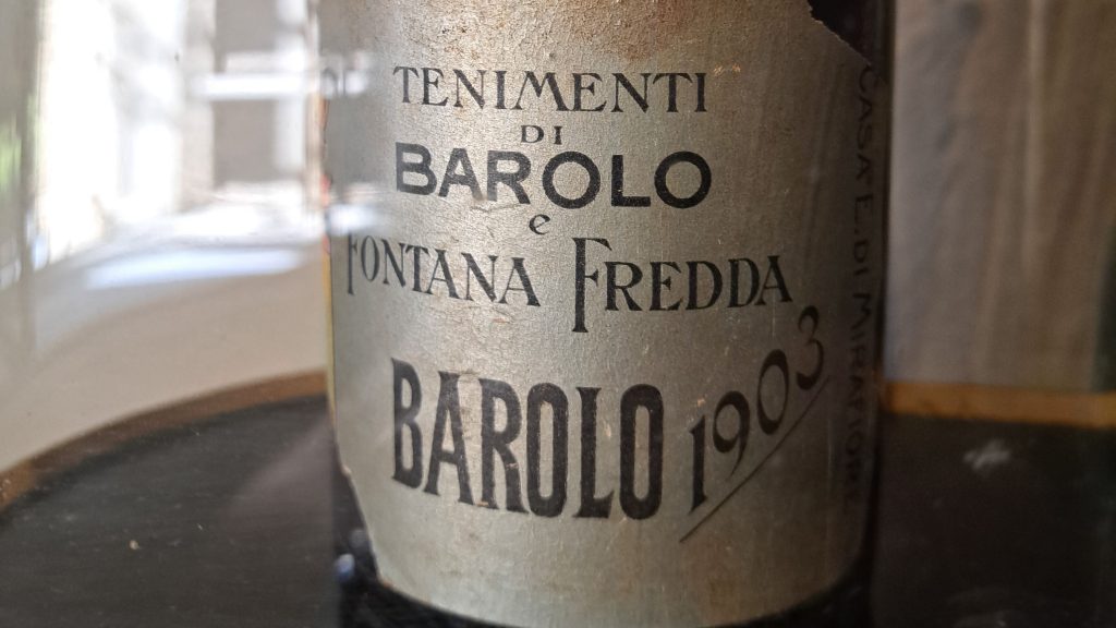 Stored in Fontanafredda’s archive room, bottles like this 1903 Barolo embody the estate’s philosophy: wine as a record, not just a product.